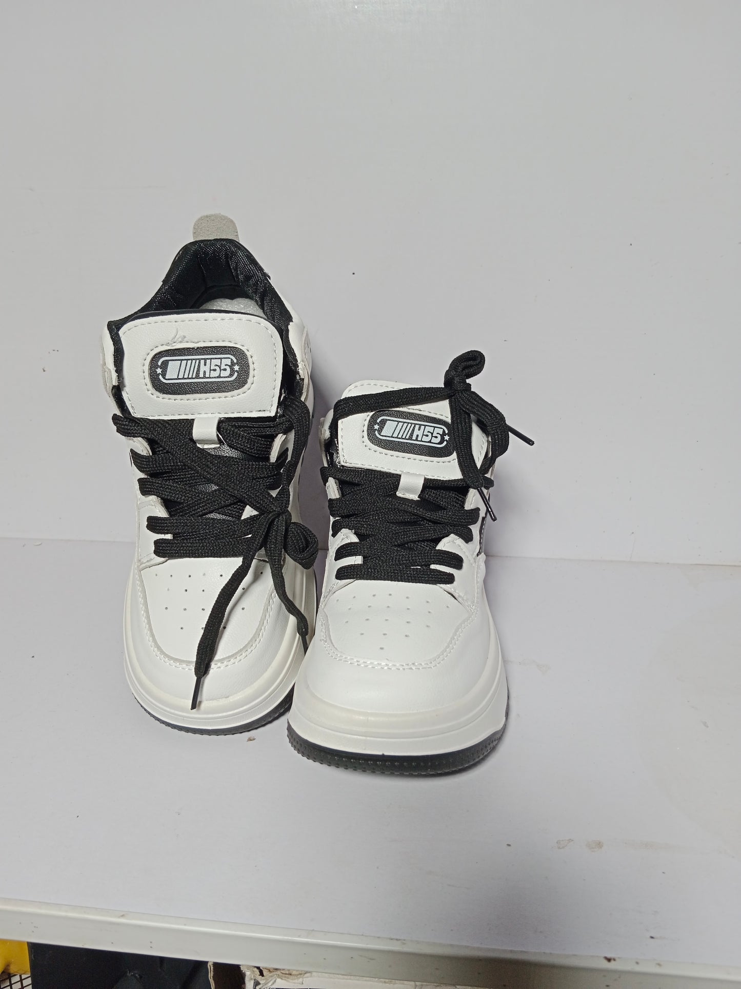 H55 White & Black Sneakers size-36
