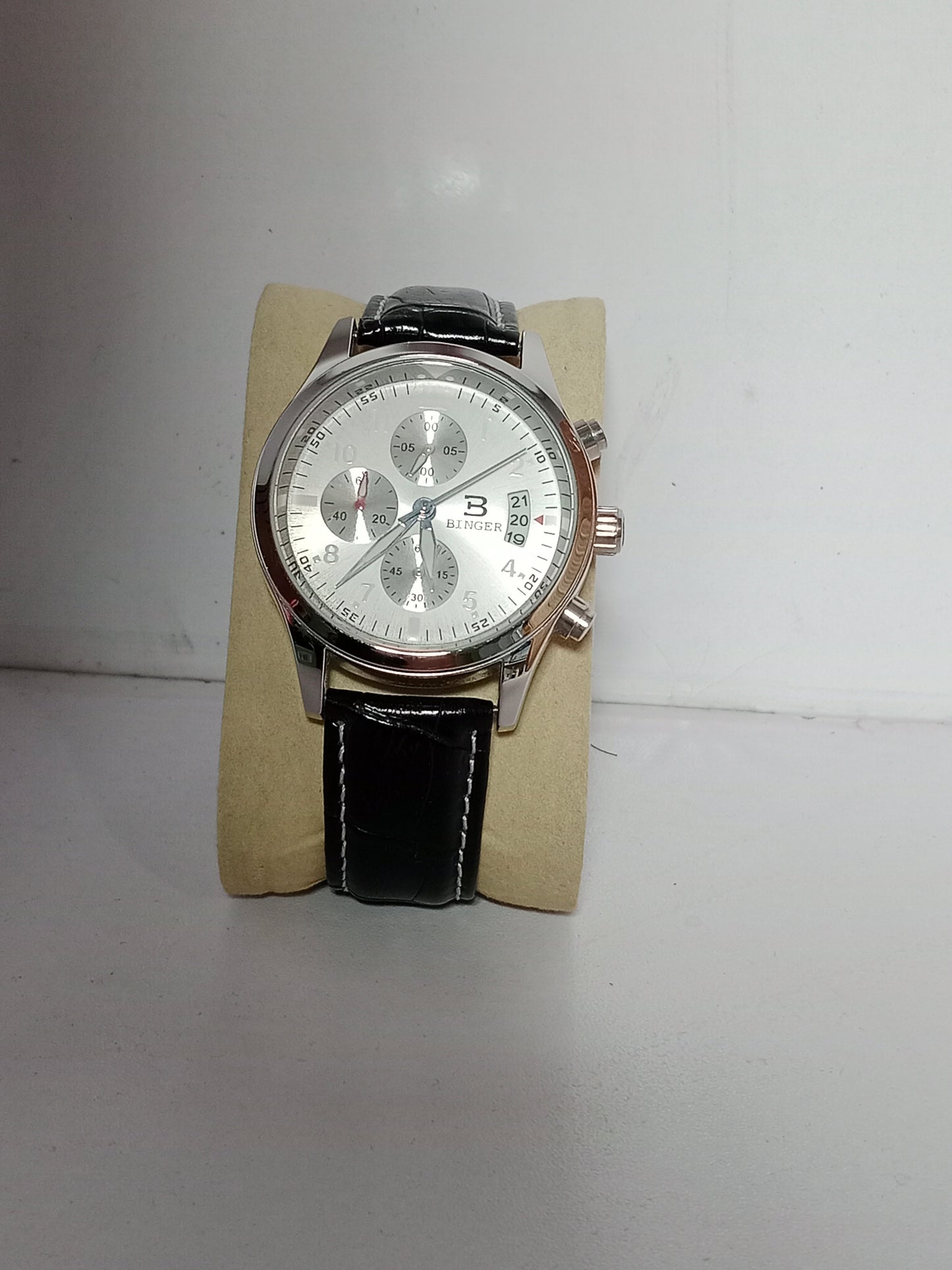 Binger Silver Chronograph Wristwatch