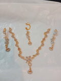 Gold & Silver Bridal Jewelry Set – Necklace, Earrings & Maang Tikka