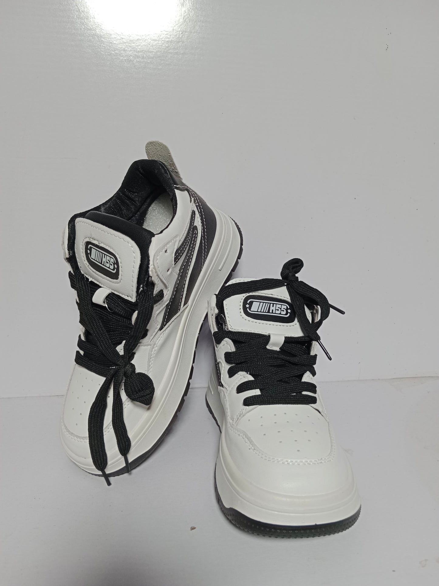 H55 White & Black Sneakers size-36