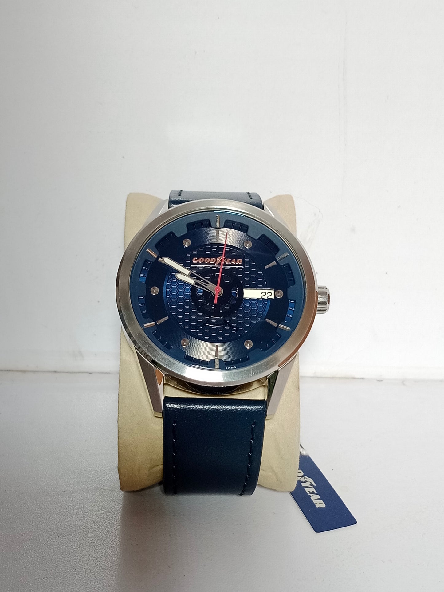 Goodyear Blue Dial Men’s Watch – Leather Strap