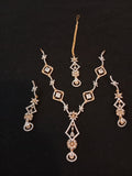 Elegant Bridal Jewelry Set – Necklace, Earrings & Maang Tikka