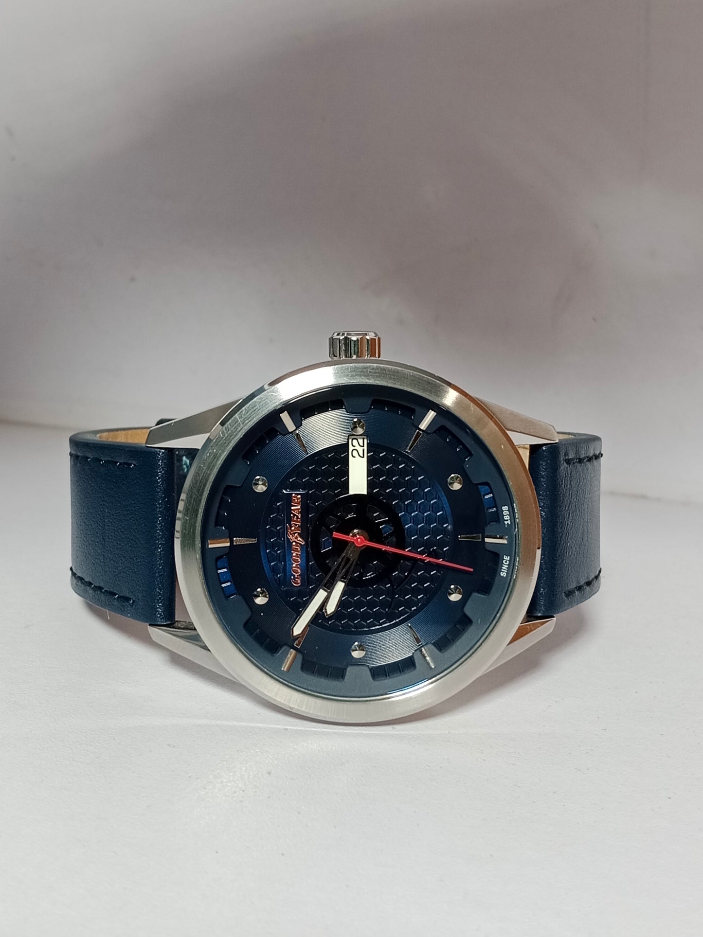Goodyear Blue Dial Men’s Watch – Leather Strap