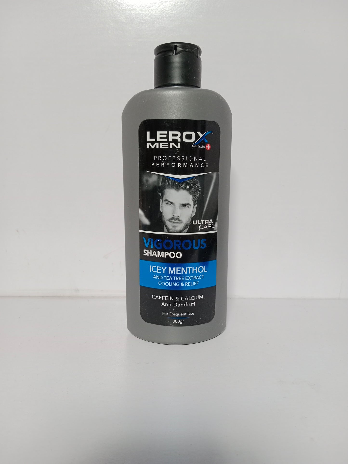 Lerox Men Vigorous Shampoo Icey Menthol 300g – Anti-Dandruff with Caffeine & Tea Tree Extract