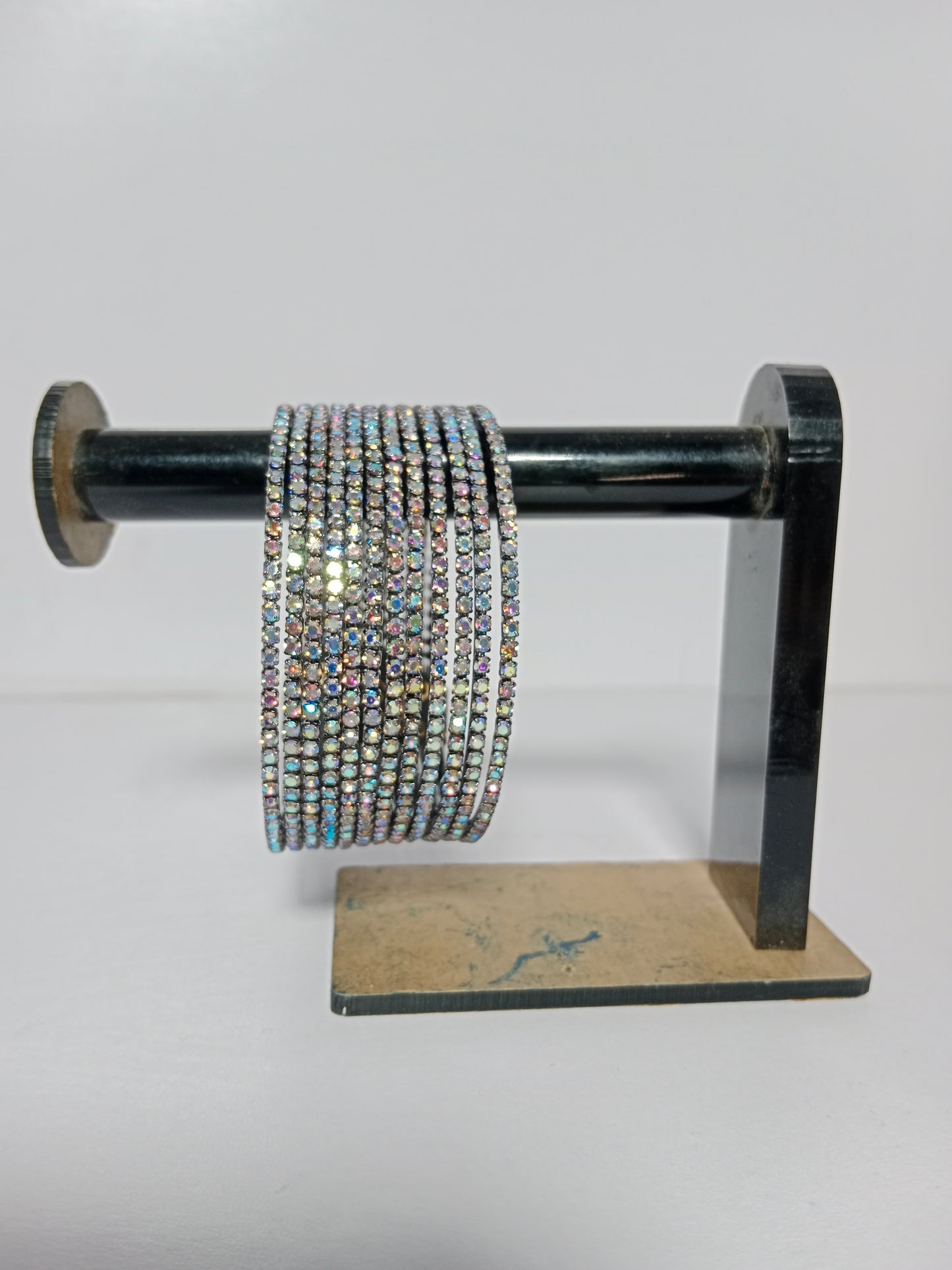 Black-multi stone Bangles