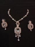 Silver-Tone Crystal Jewelry Set – Necklace & Earrings