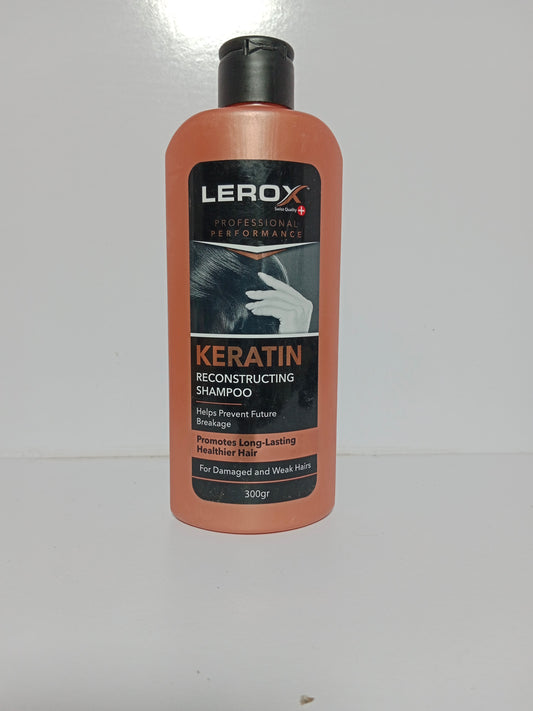 Lerox Keratin Reconstructing Shampoo 300g – For Damaged & Weak Hair, Breakage Protection