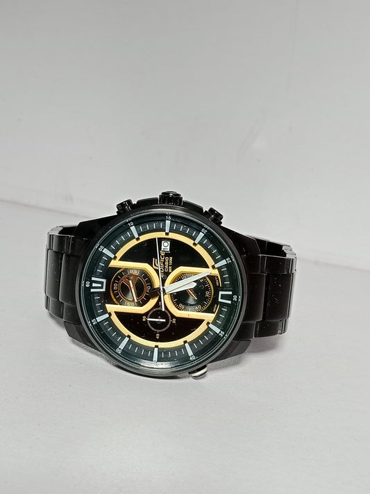 Casio Edifice Chronograph Black & Gold Men's Watch