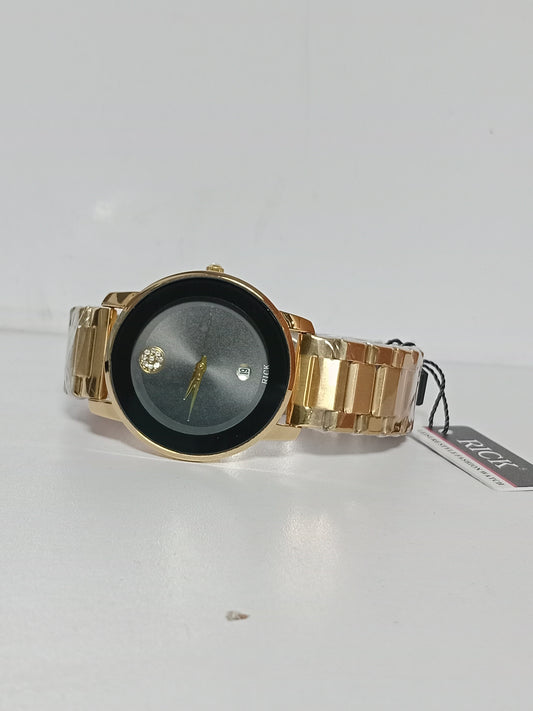 Rick Luxury Gold Fashion Watch – Black Dial