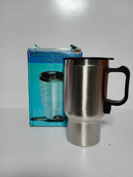 HEATED TRAVEL MUG STAINLESS STEEL