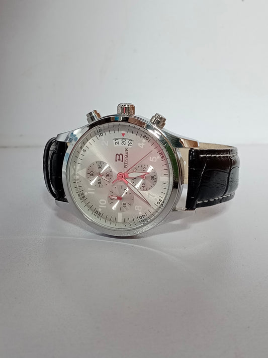 Binger Silver Chronograph Wristwatch