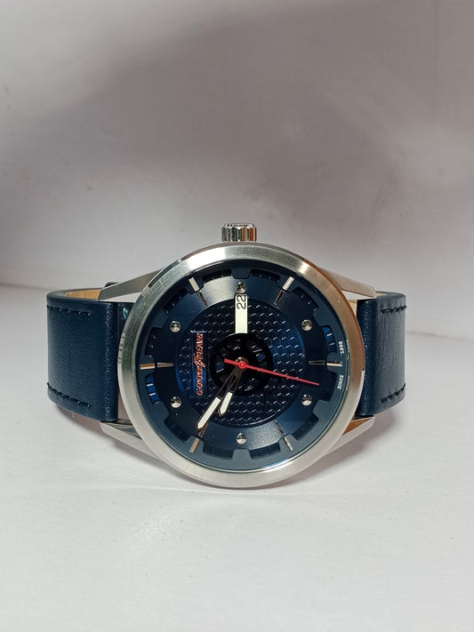Goodyear Blue Dial Men’s Watch – Leather Strap