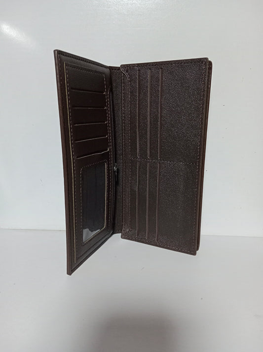 Brown Leather Long Wallet