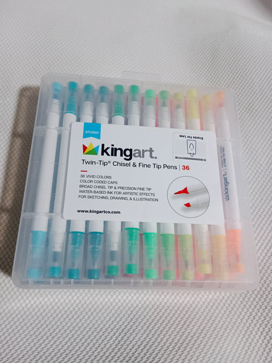 Twin-tip chisel&fine tip pens 36 vivid colors